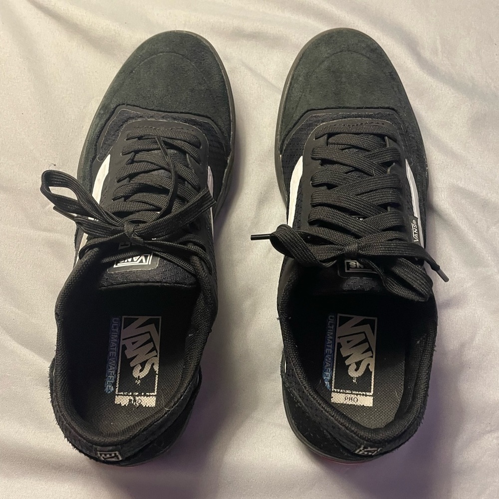 Black vans ultimate waffle A.V.E skateboarding shoes, lightly worn.